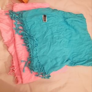 Blue and Pink scarves
